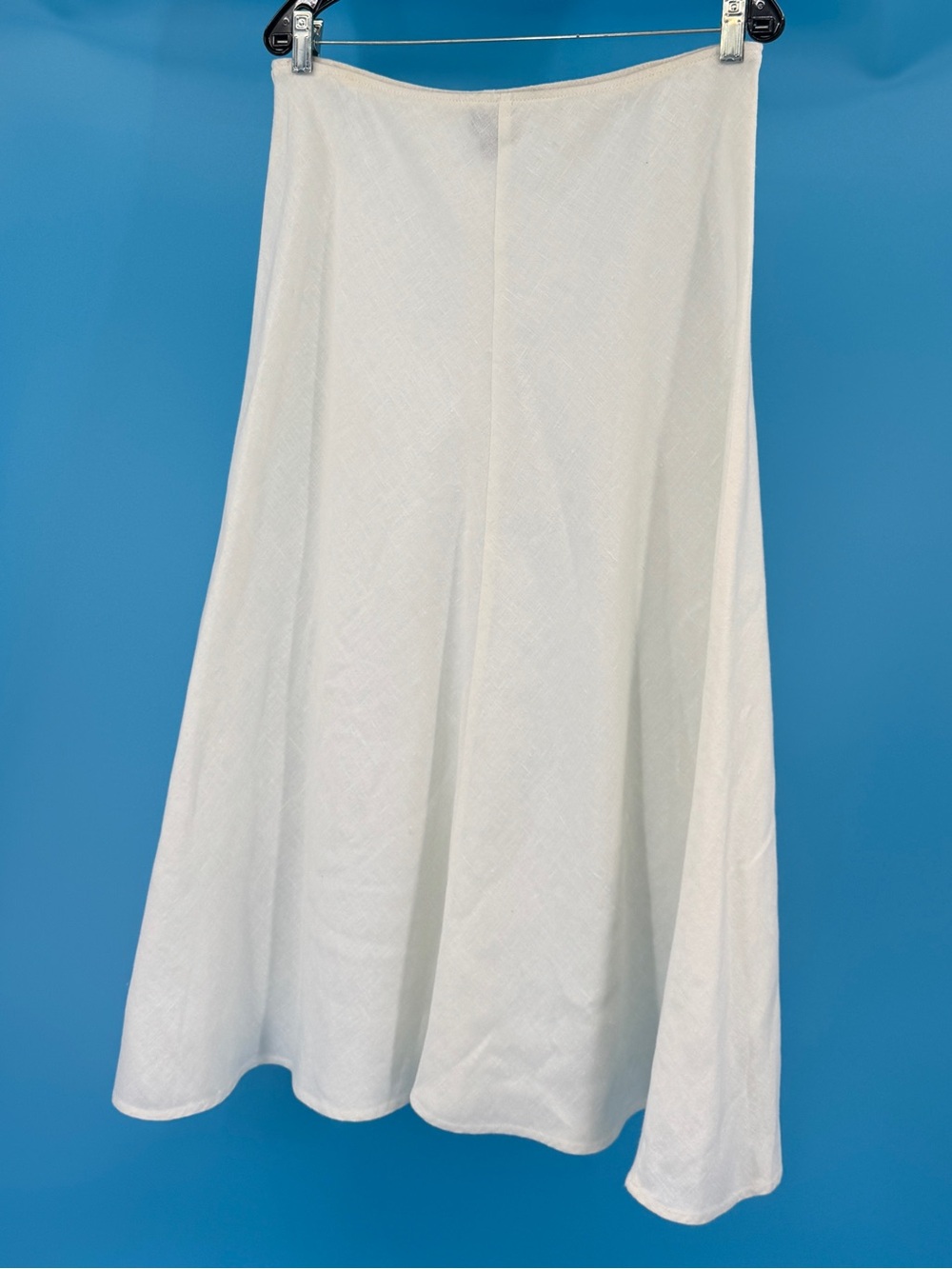 Eileen Fisher White A-Line Irish Linen Midi Skirt - Picture 2 of 6